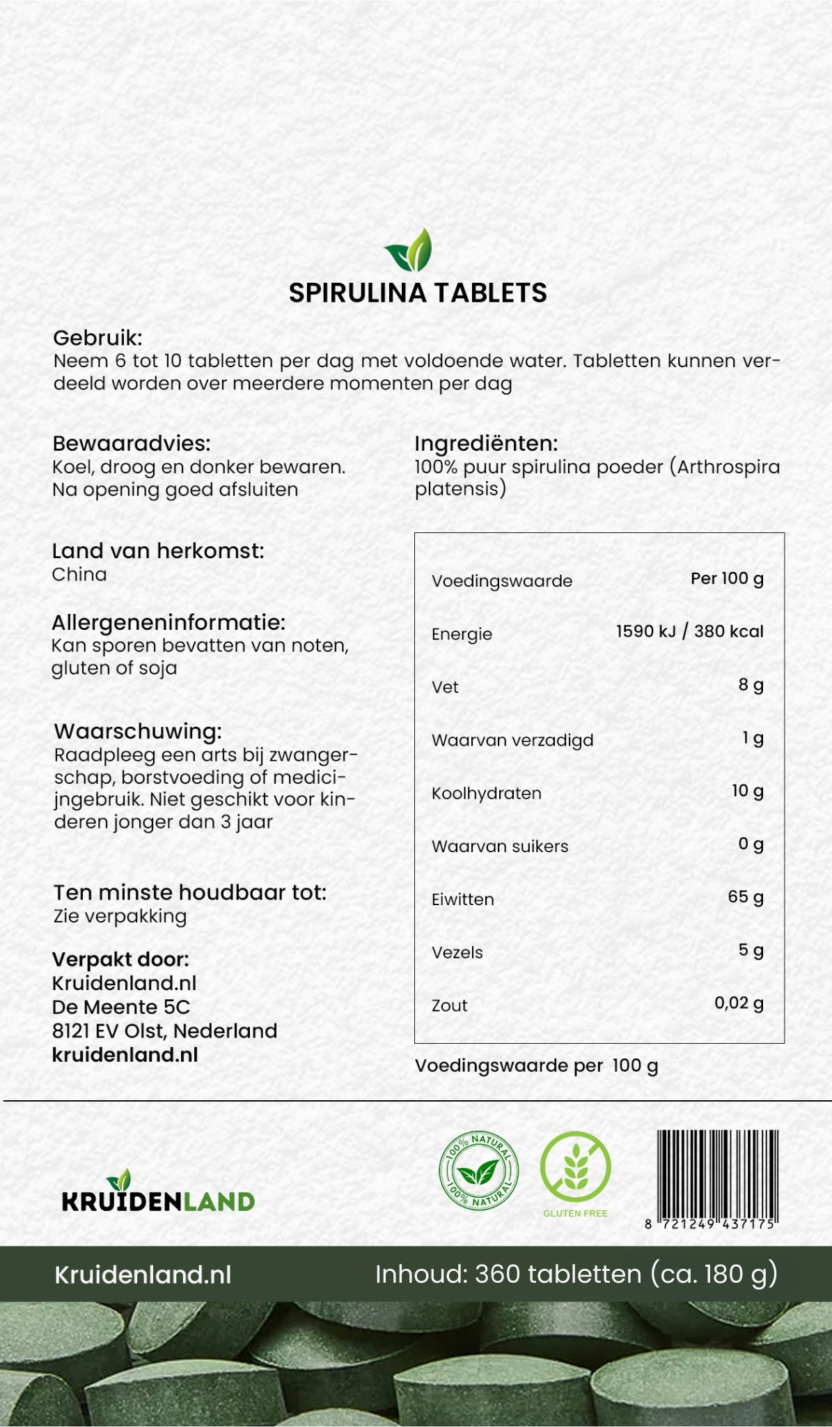 Spirulina Tabletten - Kruidenland